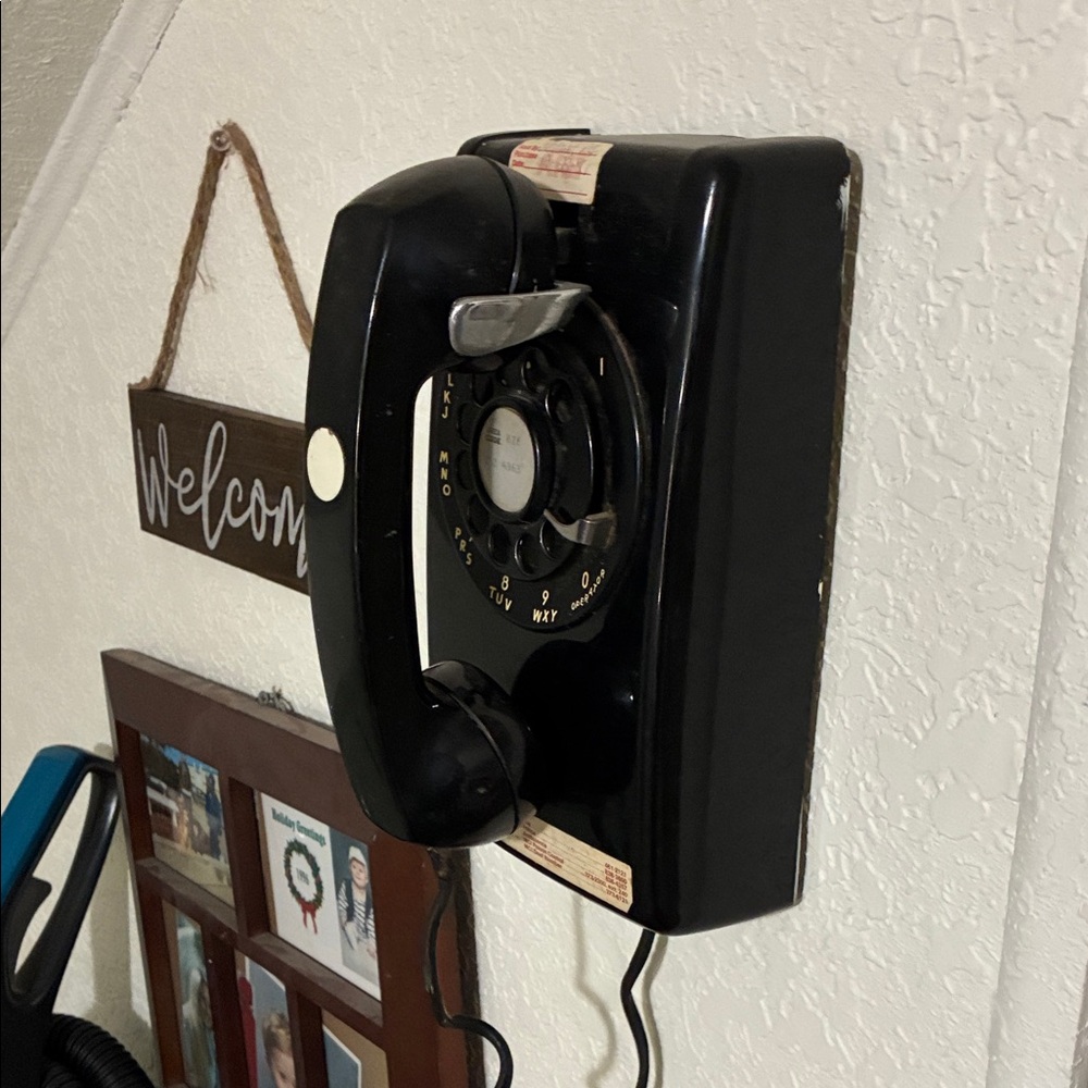 Vintage Black Rotary Wall Phone